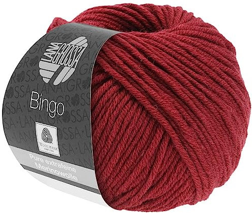 LANA GROSSA Bingo | Extrafeine Merinowolle waschmaschinenfest und filzfrei | Handstrickgarn aus 100% Schurwolle (Merino extrafein) | 50g Wolle zum Stricken & Häkeln | 80m Garn FB 730
