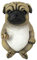 DWK Pug Life Mittelfinger-Mops-Statue, Mops-Statue, Dekoration für Ihr Zuhause oder Büro, Schreibtisch-Dekoration, Geschenke für Mops-Liebhaber, Veranda-Grußstatue – 17,8 cm