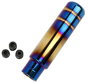 Riloer Universal-Schaltknauf, 13 cm, Aluminium, mit 3 Adaptern: 8 mm/10 mm/12 mm (blau)