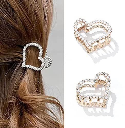 Runmi Lot de 2 pinces à cheveux blanches antidérapantes pour femme et fille (C)