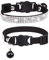 FUNAT Katzenhalsband mit Strasssteinen mit Glocke, Mikrofaser Weiches und bequemes Katzenhalsband, Katzenhalsband mit Katzenkopf-Sicherheitsschnalle