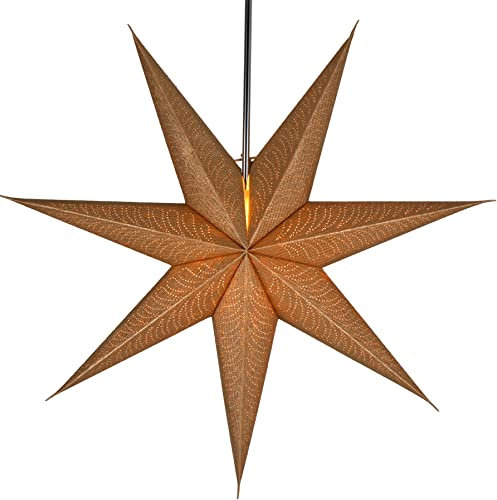 GURU SHOP Faltbarer Advents Leucht Papierstern, Weihnachtsstern 60 cm - Lucena, Papiersterne 60 cm