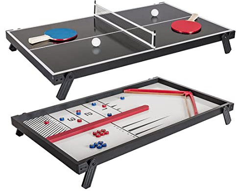 U/N Zwei-in-Eins-Tisch, kleine Tischtennisplatte und Rebound-Shuffleboard, 102*59*4cm