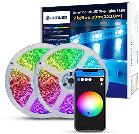 20m ZigBee LED Streifen Dimmbar Ambiance Kit,Arbeiten Sie mit Hub Bridge,Tuya Gateway für Smart APP Control RGB Light StripS,Arbeiten direkt mit Echo Plus für Alexa Sprachsteuerung