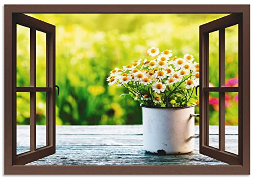 ARTland Wanddeko Wandbild Alu Verbundplatte für Innen & Outdoor Bild 100x70 cm Landschaften Fensterblick T4UF
