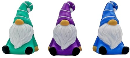 Gnome Stress, Gnome Worries 3 Pack! Gnome Stress Balls - for Anxiety Stress Relief Sensory Garden Gnome Set Squeezable Squishy Gift Figure Figurines Office Desk Decoration