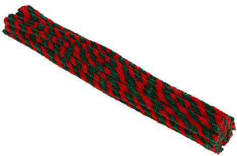 EXCEART 50 Stück Chenille-stiele Für Kinder Bastelbedarf Für Weihnachten Pfeifenreiniger Lose Pfeifenreiniger in Weihnachtsfarben Weihnachtshandwerk Schwarze Rohr Blitz
