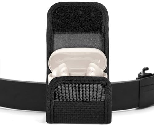 Geekria Earbuds Waist Bag Compatible with Bose QC/Ultra/Earbuds II/New QC earbuds, Protective Pouch with Velcro for Backpacks (Black)