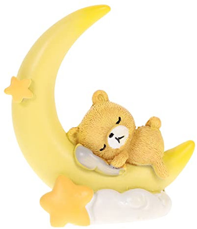 IMIKEYA 1pcs Bear Cake Decoration Moon Cake Decoration Baking Decor Baby Toys Car Decor Ornament Moon Decorations Cake Resin Craft Miniature Statue Top Hat Child Decorate