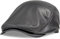 Herren Echtleder Baseball Cap Leder Baskenmütze Newsboy Schwarze Caps Hüte(59-60cm(23.2-23.6in))