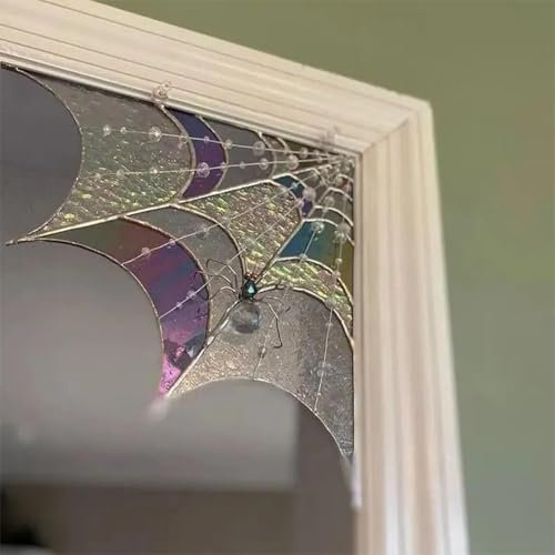 Calkkrer Décoration de porte en toile d'araignée, panneau de porte d'Halloween, peinture à toile d'araignée, suspension murale, cadre de porte pour chambre de vacances, chambre à coucher.