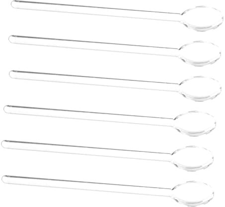 Garneck 6 Stück Glas Teelöffel - Transparente Löffel Aus Hitzebeständigem Glas Für Kaffee - Tee Und Desserts Ideal Für Zuhause Bars Und Partys Elegant Und Funktional