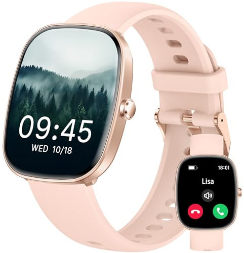 Smartwatch Damen Herren, 1.83 HD Fitness Tracker mit Schrittzähler/Blutdruckmessung/Pulsuhren/Telefonfunktion/SpO2, Gesundheitsuhr, 120+ Sportmodi, IP68 Wasserdicht Fitnessuhr für Iphone Android