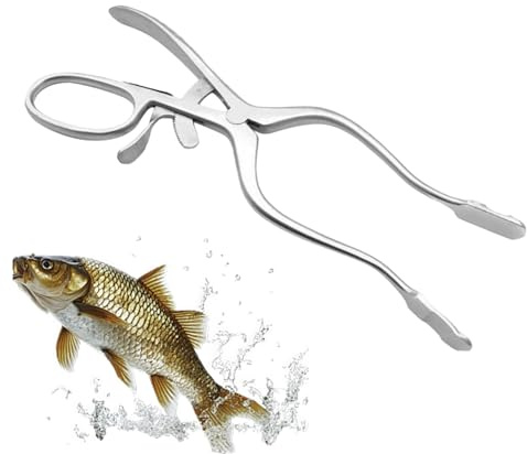 Zuasdvnk Fischlippengreifer, Edelstahl, tragbar, leicht, Fischgreifer, für Süßwasser, Salzwasser, Pier, Fluss, Bachlauf, flaches Wasser, Schleppgießen