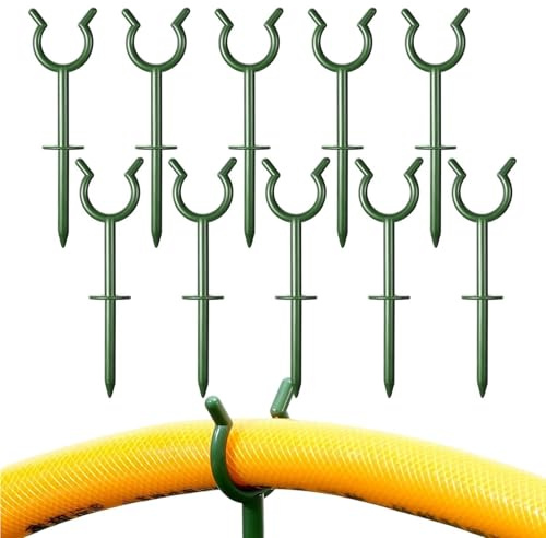 Lot de 100 piquets de guidage de tuyau d'arrosage, supports de protection des, guides de tuyaux pour pelouse extérieure, jardin, camping-car, garage, jardin domestique, protège les de