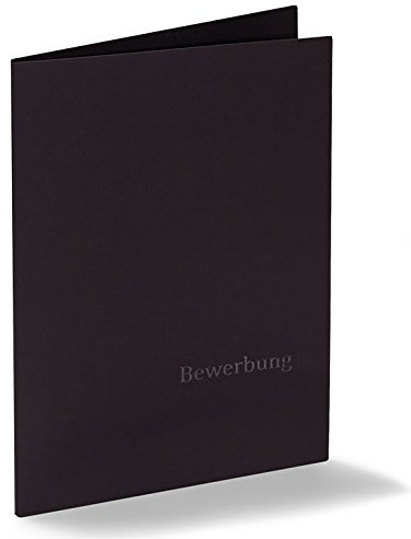 Fünf 3-teilige Bewerbungsmappen Executive-Exclusiv - Schwarz - mit Prägung