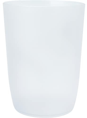 Wellsamed Zahnputzbecher Becher Trinkbecher Kunststoff 0,3 L weiß transparent