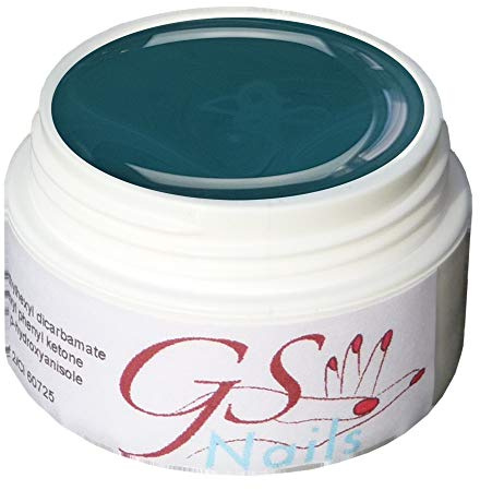 GS-Nails UV Farb-Gel für Nail-Art & Nagel-Design - 5 ml UV-härtendes Cover-Gel - Nail-Gel - selbstglättendes Nagel-Gel - Schlamm Petrol - B3