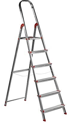 Escalera Aluminio Rolser Unica 6 Peldaños. Certificada según Norma Europea EN-131 para uso doméstico y profesional.