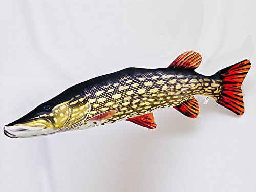Kissen Fisch der Hecht Giant 110 cm Kuschelfische Kuscheltie Kopfkissen Plüschtier