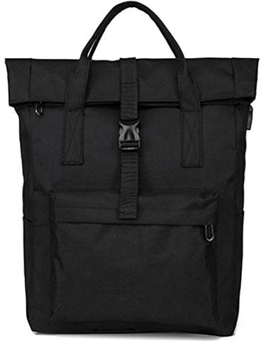 RBNT Borsa da studente ergonomica/viaggio d'affari/ricarica USB/zaino per computer, zaino casual multiuso urbano per uomo/donna nero 20 pollici