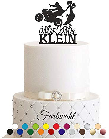 Motorrad, Hochzeit, Topper, Caketopper, Motorradtopper, Wedding, Motorradhochzeit, Mr&Mrs Cake Topper, Tortenstecker, Tortefigur Acryl, Tortenständer Etagere Hochzeit Hochzeitstorte