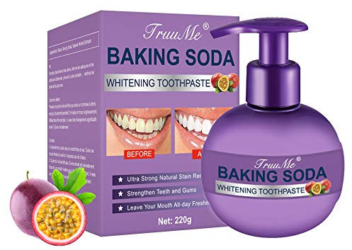TruuMe Backen Natron Zahnpasta zum Fleck Entferner, Zähne Bleaching Intensiv Fleck, Verhindern Zahn Verfall, 220 g