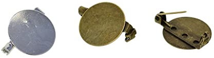 Hellery 50pcs Base de Badge Broche Vierge Support de Cabochon Camée Perles Cristal pour Badges - Mixte