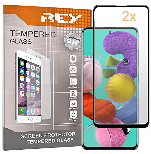 [Lot de 2] Verre Trempé 3D pour Samsung Galaxy A51, Noir, Protecteur d'écran qualité supérieure, Protection Complète, 3D, 4D, 5D