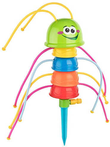 Shopping Hero Wassersprinkler Kinder Raupe Splashing Sven, Wasserspielzeug für den Gartenschlauch Sprinkler Höhe ca 36cm inkl. Erdspieß