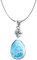 Halskette mit Larimar-Edelstein, 4.00 Karat, 925er Sterlingsilber, Tropfenform, Schmuck, Edelstein, Larimar