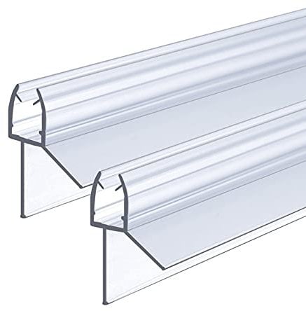 IMPTS 2x 100cm Duschdichtung für 5/6mm Glastür, Dichtung Dusche ersatzdichtung Duschdichtung, Spritzschutzprofil mit Wasserabweiser für Duschkabine Duschwand Glas