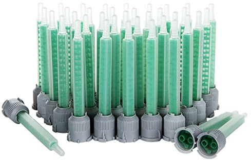 LANIAKEA 50 Pcs 3.5 Inch Epoxy Mixing Nozzle Tip for Adhesive Gun Applicator, 1:1 & 1:2 Static Mixer Plastic Resin Mixing Tip