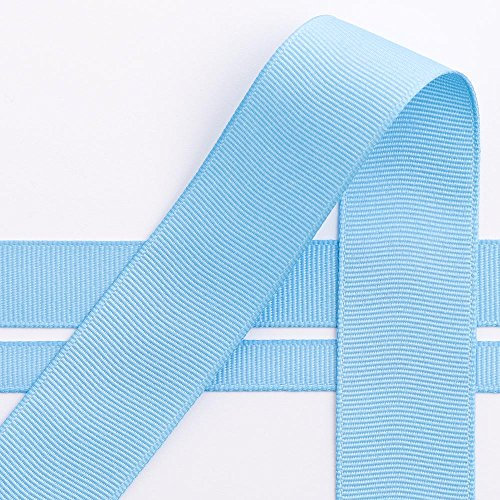 Italian Options Grosgrain Ribbon 25mm, Strong Plain Baby Blue Ribbon for Bows, Wedding, Crafting, Sewing, Hair Accessories, Gift Wrap, 25 mm x 10 Metre Roll, Pale Blue