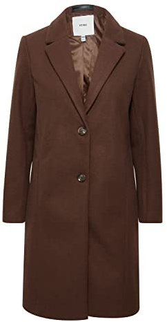 ICHI IHJANNET JA4 Damen Steppmantel Wintermantel Winterjacke Kurzmantel mit Reverskragen und Knöpfen, Größe:38, Farbe:Bracken (191015)