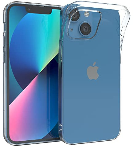 EAZY CASE - Coque de téléphone Portable en Silicone Compatible avec iPhone 13 Mini Coque de Protection Antichoc Fine et légère pour iPhone 13 Mini en Silicone Transparent