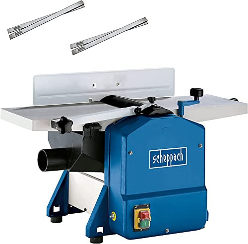 Scheppach Raboteuse & Dégauchisseuse compacte HMS850 | Puissance 1250W | Largeur de rabotage 204mm | Hauteur de passage 120mm | Régime de l'arbre 8500-1min | 2 fers supplémentaires inclus