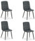 Homestyle4u 2328, 4er Set Esszimmerstühle Stuhl Sessel Samt Wohnzimmer Küchenstuhl Polsterstuhl Grau Anthrazit 4 Stück