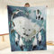 Treer Tierdruck Wolf Kuscheldecke Flauschige Decke Flanell Decke Warme Wohndecke aus Mikrofaser als Sofadecke, Couchdecke, Bettüberwurf, oder Tagesdecken Geeignet (150x200cm,Traumfänger)