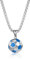 Yaomiao Fußball Halskette Edelstahl Fußball Charm Halskette Kette Fußball Anhänger Geschenke für Mädchen Jungen Kinder Unisex Schmuck mit Kette Fußball Anhänger Halskette (Blau)