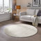TacaHome Kurzflor Teppich Designer I Flauschiger Flachflor fürs Wohnzimmer, Esszimmer, Schlafzimmer oder Kinderzimmer | 150 cm rund Natur Weiß