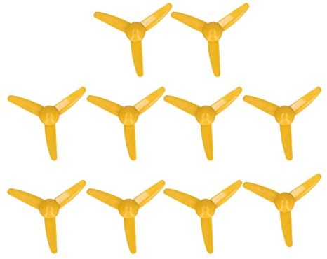 10 PZ Elica a 3 Pale ABS Ventola Foglie per Modello di Nave RC Barca FAI DA TE Aereo Scienze Educazione Giocattoli (Giallo)