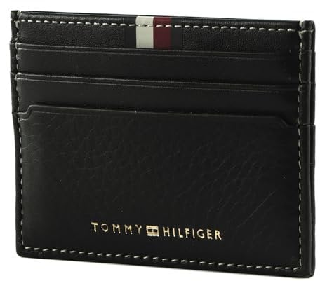 TOMMY HILFIGER TH Premium Corporate Leather CC Holder Black