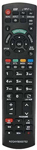 VINABTY N2QAYB000752 Replacement Remote Control fit for Pan-asonic LED LCD 3D TVs TX-L37ET5Y TX-L42ET5E TX-L47ETW5 TX-L55ET5B TX-P42XT50Y TX-P50UT50E TX-PR42UT50 TX-PR50UT50 TX-L55ET5E TX-P42UT50E