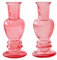 Decor Essentials Lot de 2 bougeoirs en verre - Style nordique - Venise - Rose - 11 cm