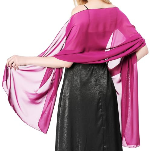 lifwimner Bufanda Mujer Chales y envolturas Pañuelo Seda Mantón Moda Chal Estolas Fular Boda Fiesta Chiffon Bufanda(Rosas)