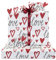Liebes-Geschenkpapier, Hochzeits-Geschenkpapier mit rotem Herz und Band, flach gefaltet, 4 Blatt 50 x 70 cm pro Blatt für Hochzeiten, Brautpartys, Verlobungen, Valentinstag, Jahrestag oder Geburtstag