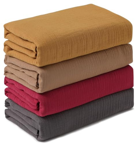 GLLQUEN BABY Babydecken neugeborenen 4 Stück, Musselin-Baumwolle kinderdecke, 95x100cm kuscheldecke für Kinder, Kleinkinder, Kinderbett, Kinderwagen, Junge oder Mädchen babydecke,Geschenk zur Geburt