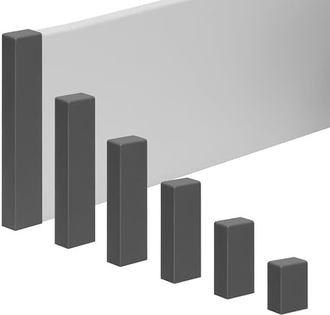 REESE Leisten-Abschluss für Sockelleisten | Endkappe links 18 x 100 mm | Dunkelgrau | passgenau | Profil Weimar | einfache Montage ohne Bohren