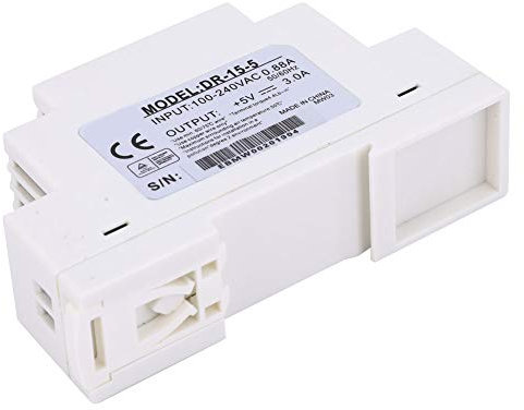 DR-15-5 Fuente de Alimentación de Riel DIN Fuente de Alimentación de Riel DIN, DR-15 15W 5V 3A Fuente de Alimentación Conmutada de Salida única para Gabinete de Control, Equipo